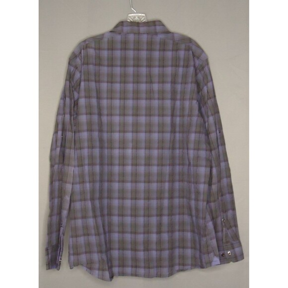 Rock & Republic Button Down Shirt Mens Size XL Blue/Black Long Sleeve Plaid - Picture 10 of 10